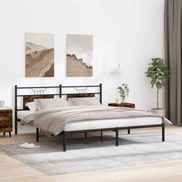 Smoked Oak Bed Frame - 183x203 cm | Hipomarket