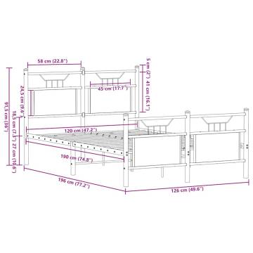 Smoked Oak Bed Frame 120x190 cm - Small Double - Hipo Market