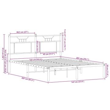 Sonoma Oak Bed Frame 140x200 cm - Stylish & Durable