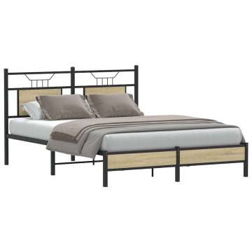 Sonoma Oak Bed Frame 140x190 cm - Stylish & Durable