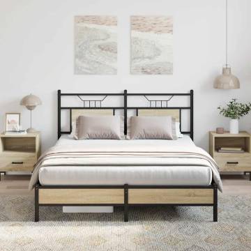 Sonoma Oak King Size Bed Frame 150x200 cm | HipoMarket UK