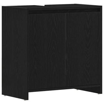 Bathroom Cabinet Black Oak 60x33x61 cm | Hipomarket UK