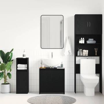 Bathroom Cabinet Black Oak 60x33x61 cm | Hipomarket UK