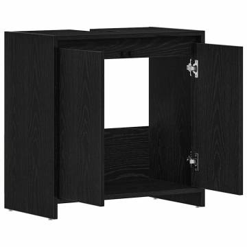 Bathroom Cabinet Black Oak 60x33x61 cm | Hipomarket UK