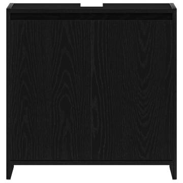 Bathroom Cabinet Black Oak 60x33x61 cm | Hipomarket UK