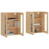 Elegant Sonoma Oak Wall Mounted Cabinets - 2 pcs Set