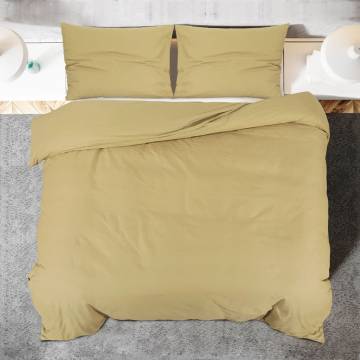 Soft Taupe Duvet Cover Set - 225x220 cm Microfiber