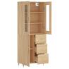 Elegant Highboard in Sonoma Oak - Stylish Storage Solution