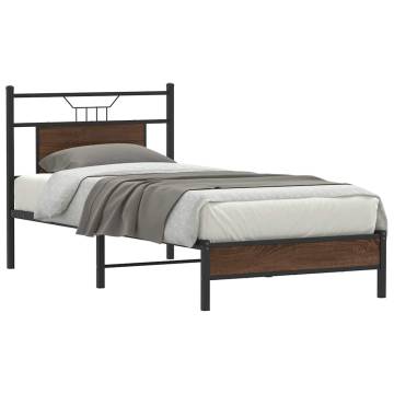 Brown Oak Bed Frame 75x190 cm - Small Single | HipoMarket