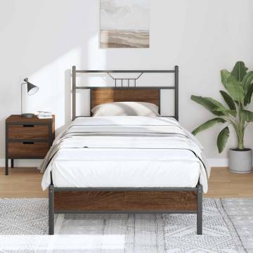 Brown Oak Bed Frame 75x190 cm - Small Single | HipoMarket