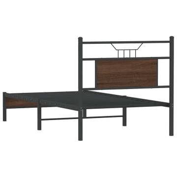 Brown Oak Bed Frame 75x190 cm - Small Single | HipoMarket