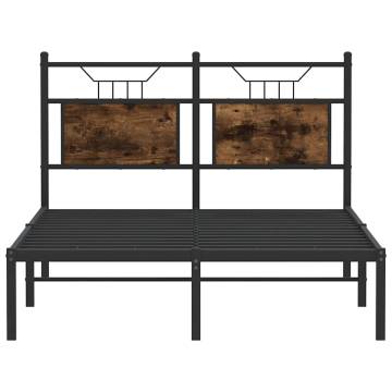 Smoked Oak Bed Frame 120x190 cm - Small Double Engineered Wood