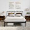  Bed Frame without Mattress Smoked Oak 137x190 cm Engineered Wood Colour smoked oak Size 137 x 190 cm Model with headboard 