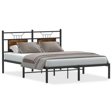 Bed Frame without Mattress in Smoked Oak - 137x190 cm