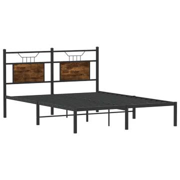 Bed Frame without Mattress in Smoked Oak - 137x190 cm