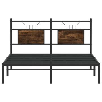 Bed Frame without Mattress in Smoked Oak - 137x190 cm