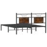 Bed Frame without Mattress in Smoked Oak - 137x190 cm