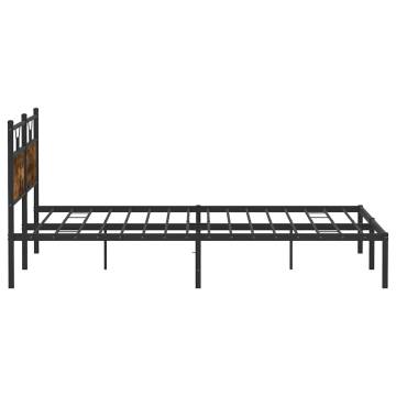 Smoked Oak Bed Frame 193x203 cm - No Mattress Included