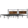 Smoked Oak Bed Frame 193x203 cm - No Mattress Included