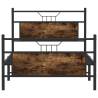 Smoked Oak Bed Frame 100x200 cm - Engineered Wood - HipoMarket