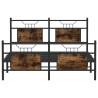 Smoked Oak Bed Frame 140x190 cm - Stylish & Durable Design