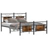 King Size Bed Frame without Mattress - Smoked Oak 150x200 cm