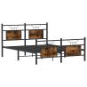 King Size Bed Frame without Mattress - Smoked Oak 150x200 cm