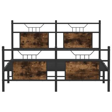 King Size Bed Frame without Mattress - Smoked Oak 150x200 cm