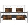 King Size Bed Frame without Mattress - Smoked Oak 150x200 cm