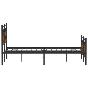 King Size Bed Frame without Mattress - Smoked Oak 150x200 cm