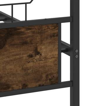 King Size Bed Frame without Mattress - Smoked Oak 150x200 cm