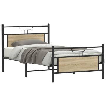 Sonoma Oak Bed Frame 100x190 cm – Stylish Storage Solution