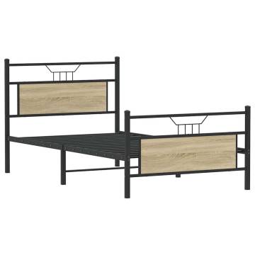 Sonoma Oak Bed Frame 100x190 cm – Stylish Storage Solution