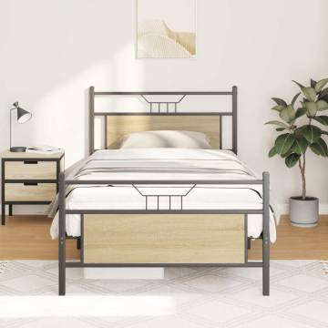 Sonoma Oak Bed Frame 100x190 cm – Stylish Storage Solution