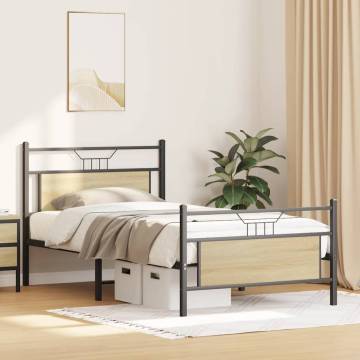 Sonoma Oak Bed Frame 100x190 cm – Stylish Storage Solution