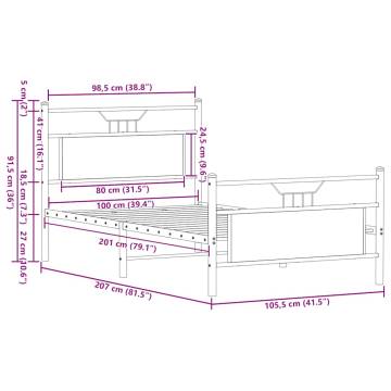 Sonoma Oak Bed Frame 107x203 cm - Durable & Stylish