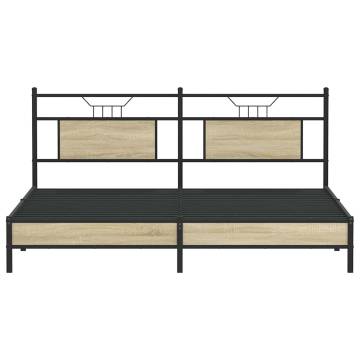 Sonoma Oak Bed Frame 183x203 cm - Durable Engineered Wood