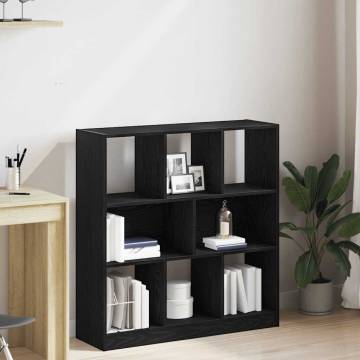 Stylish Black Oak Book Cabinet - 97.5x29.5x100 cm | Hipo Market