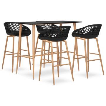 5 Piece Bar Set Black - Modern Design for Any Space