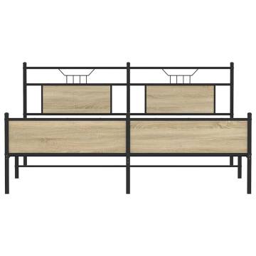 Sonoma Oak Metal Bed Frame 180x200 cm Super King - HipoMarket