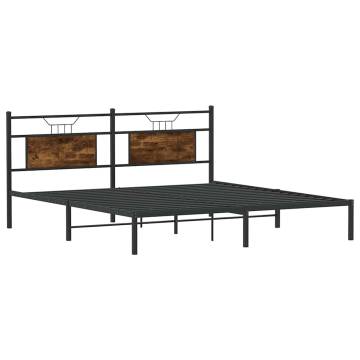 Smoked Oak Bed Frame 160x200 cm | Durable & Stylish