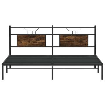 Smoked Oak Bed Frame 160x200 cm | Durable & Stylish