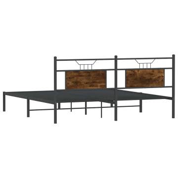 Smoked Oak Bed Frame 160x200 cm | Durable & Stylish