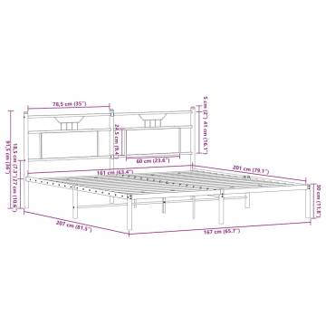 Smoked Oak Bed Frame 160x200 cm | Durable & Stylish