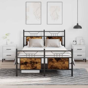 Smoked Oak Bed Frame 120x200 cm - Stylish & Durable Design