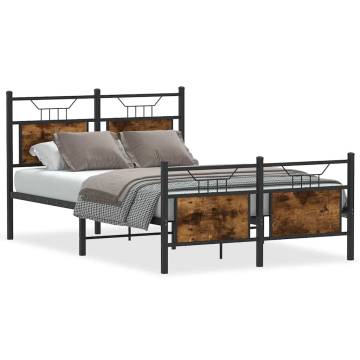 Smoked Oak Bed Frame 120x200 cm - Stylish & Durable Design