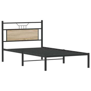 Sonoma Oak Bed Frame 100x190 cm - Durable Engineered Wood