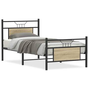 Sonoma Oak Single Bed Frame 90x190 cm | HipoMarket