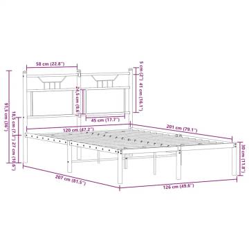 Sonoma Oak Bed Frame 120x200 cm - Stylish & Durable Design