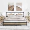  Metal Bed Frame without Mattress Sonoma Oak 183x213 cm Colour sonoma oak Size 183 x 213 cm Model with headboard & dual low footboard 